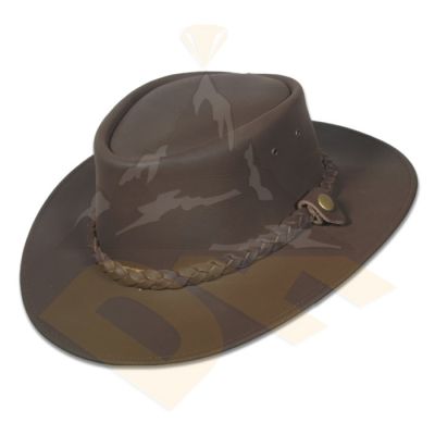 Brown Nubic Leather Hat